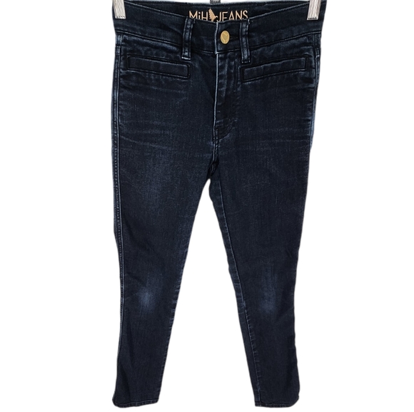 Anthropologie MiH Paris Mid-rise Cropped Slim Leg Jean Stretch Dark Wash 24 - Picture 2 of 11